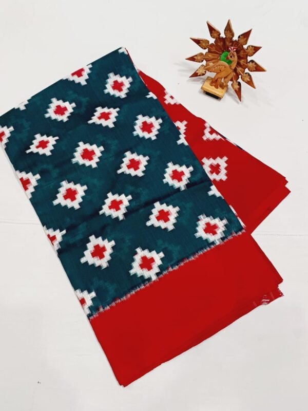 Green Telia rumal saree