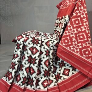 Traditional Telia Rumal cotton saree
