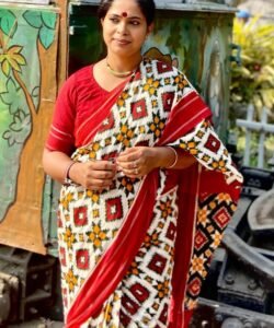 Double ikkat cotton saree