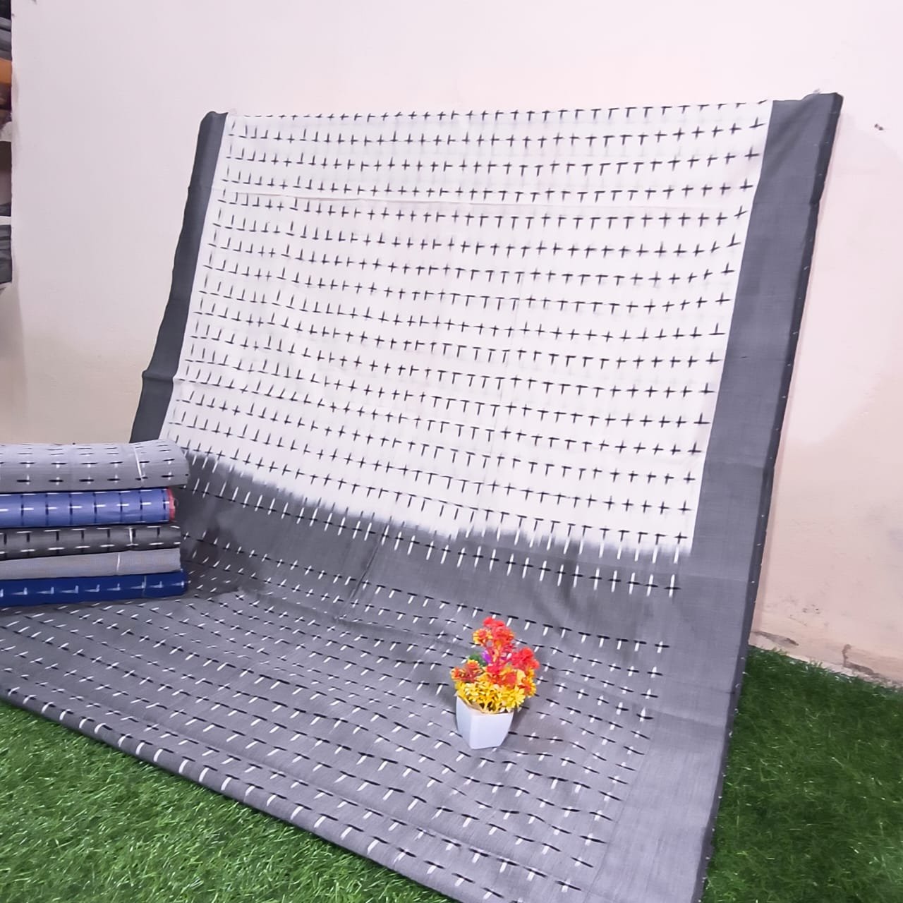 double ikat cotton saree