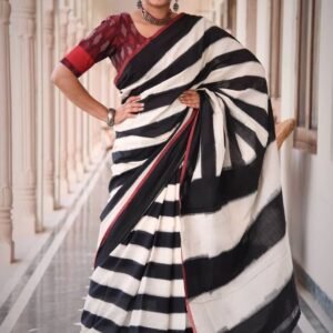 double ikat cotton saree