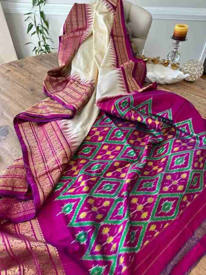 Ikkat pochampally saree, kanchi border