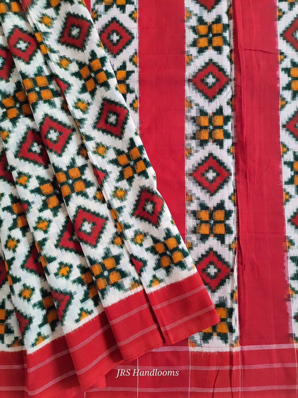 Telia rumal cotton saree body, border, pallu