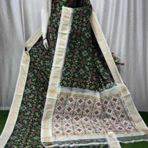 Green Pochampally Silk Patola Saree