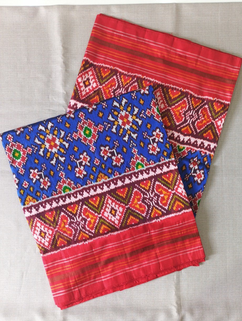 Ikkat Pochampally Silk Saree - Patola Design