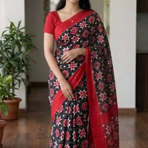 Black Telia Rumal Cotton Saree