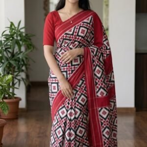 Double Ikat Telia Cotton Saree
