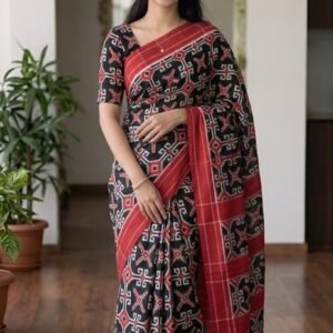 Black Telia Rumal Cotton Saree