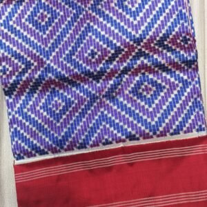Blue Double Ikat Telia Rumal Silk Saree