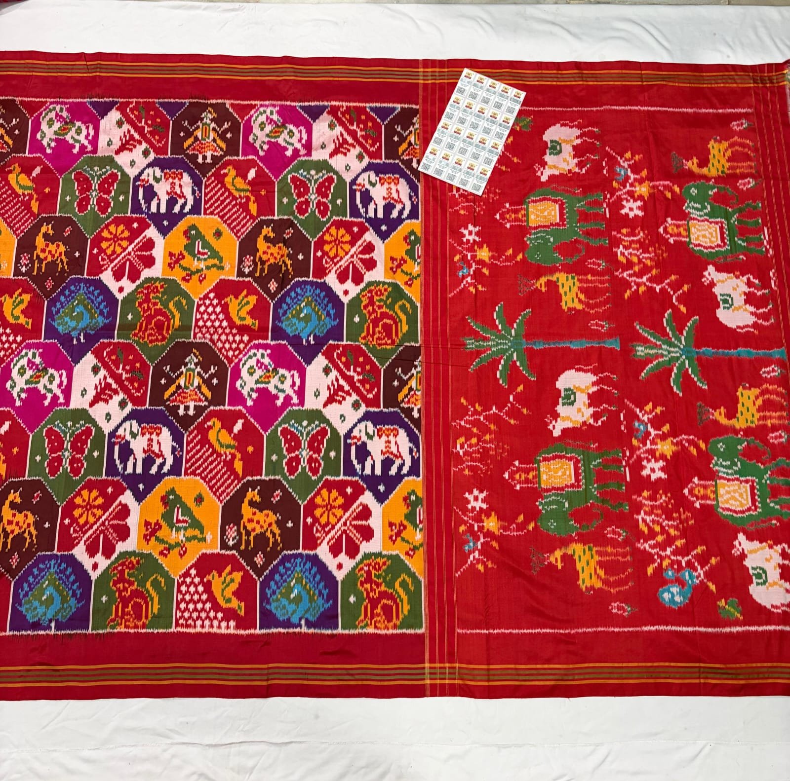 Red Pochampally Patola Silk Saree