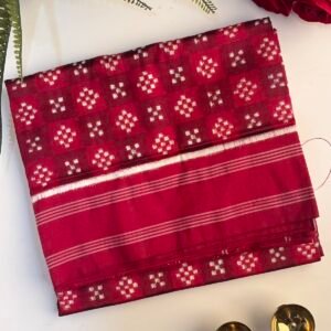 Double Ikat Red Silk Saree