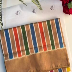 Brown Ikat Silk Saree