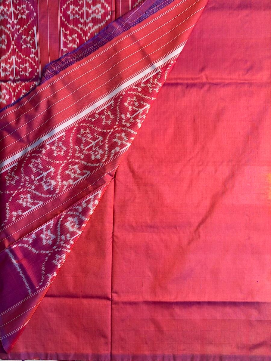 Natural Dye Pochampally Ikat Silk Saree - Image 4