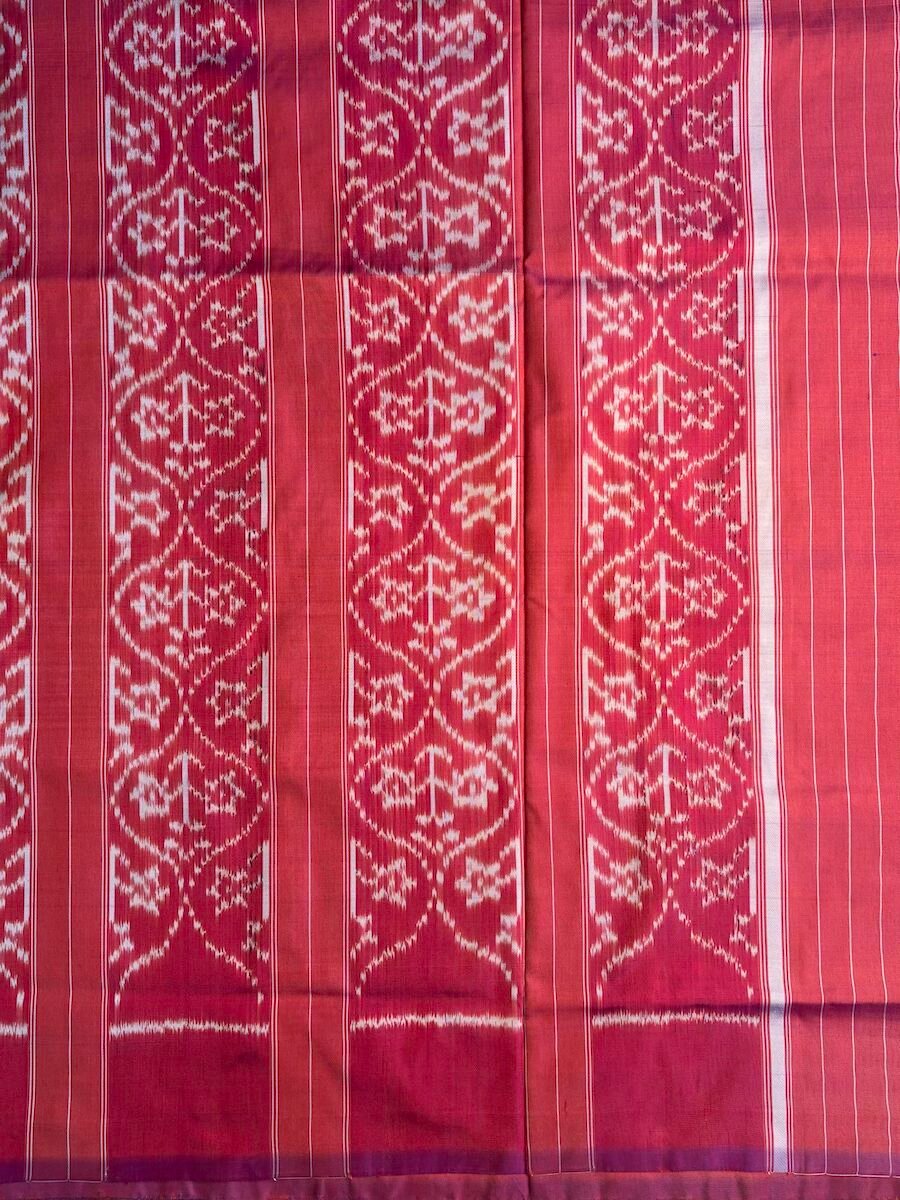 Natural Dye Pochampally Ikat Silk Saree - Image 2